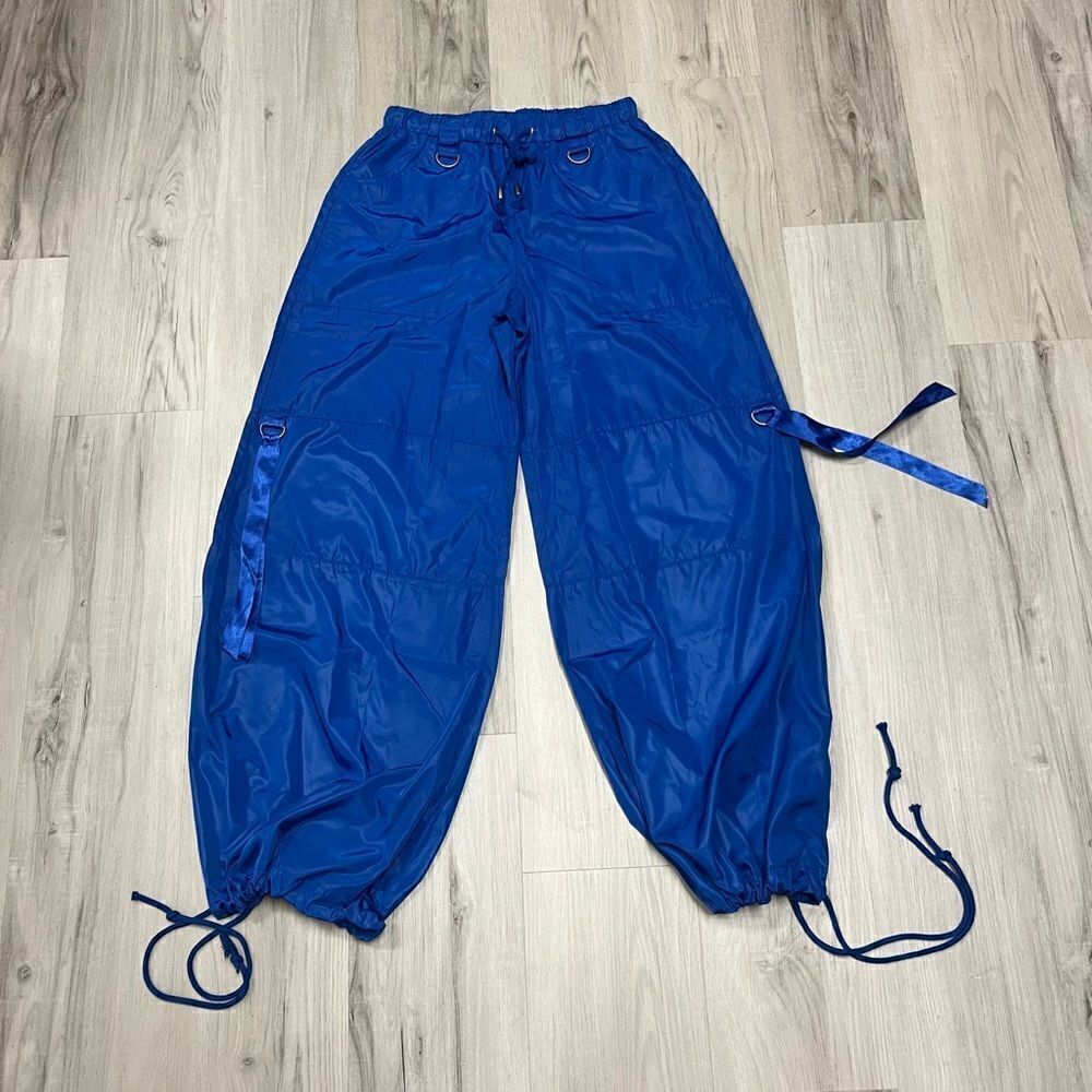 NWOT Current Mood x Dolls Kill electric blue rave pants sz XS lightweight - Picture 9 of 14